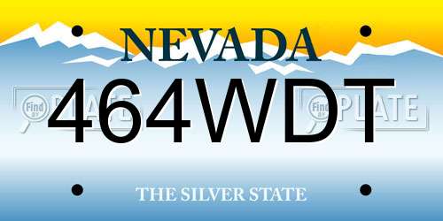 464WDT Nevada License Plate