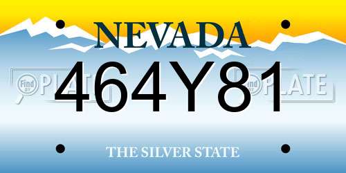 464Y81 Nevada License Plate