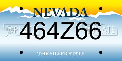 464Z66 Nevada License Plate