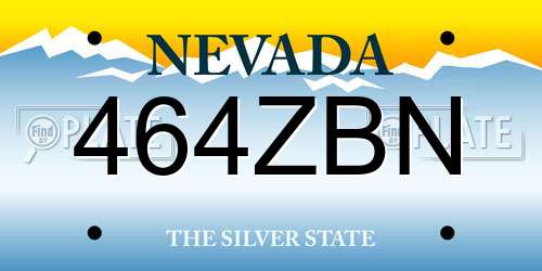 464ZBN Nevada License Plate