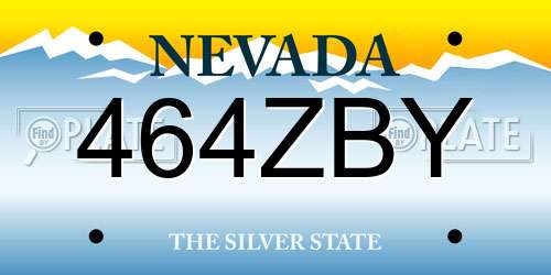 464ZBY Nevada License Plate