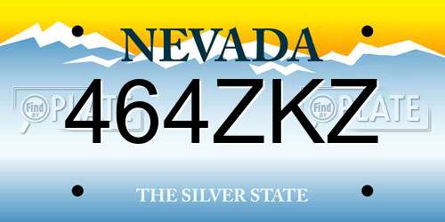 464ZKZ Nevada License Plate