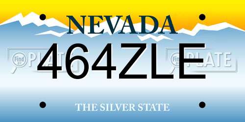 464ZLE Nevada License Plate
