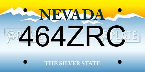 464ZRC Nevada License Plate