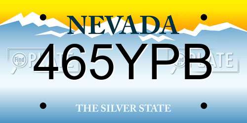 465YPB Nevada License Plate