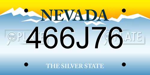 466J76 Nevada License Plate