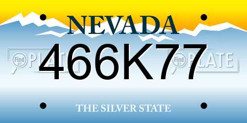 466K77 Nevada License Plate