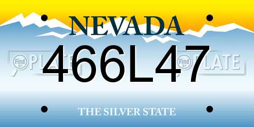 466L47 Nevada License Plate