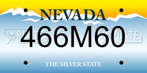 466M60 Nevada License Plate