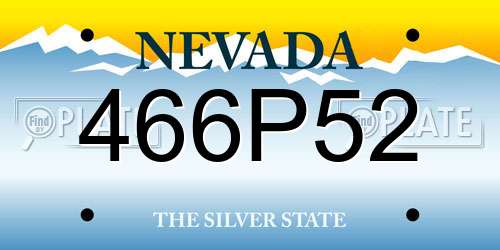 466P52 Nevada License Plate