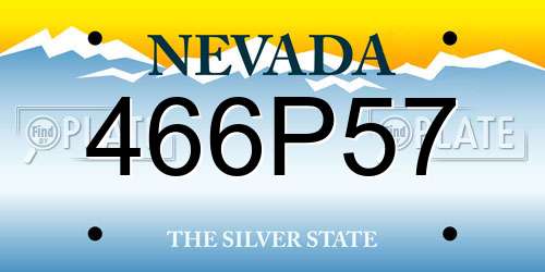 466P57 Nevada License Plate
