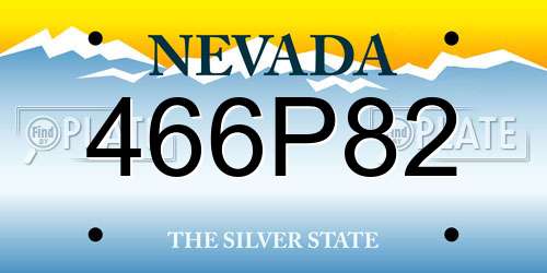 466P82 Nevada License Plate