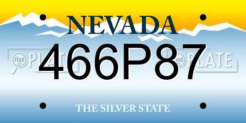 466P87 Nevada License Plate