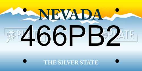 466PB2 Nevada License Plate
