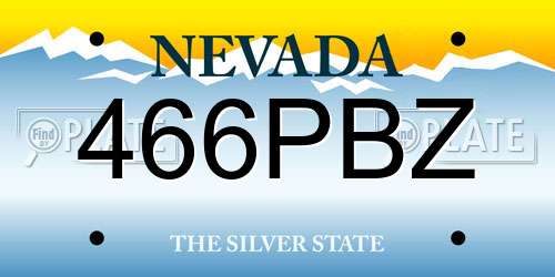 466PBZ Nevada License Plate