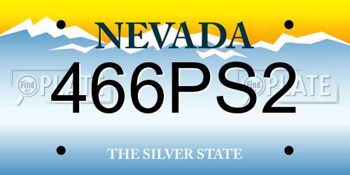466PS2 Nevada License Plate