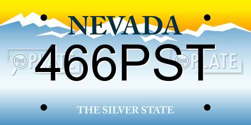 466PST Nevada License Plate
