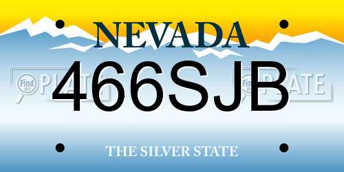 466SJB Nevada License Plate