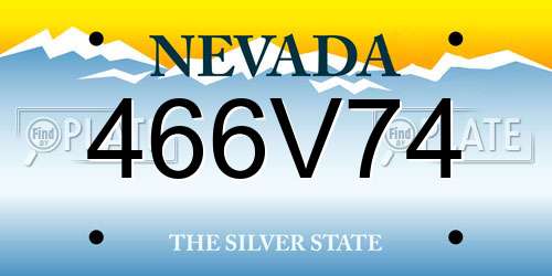 466V74 Nevada License Plate