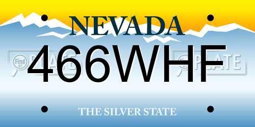 466WHF Nevada License Plate