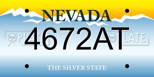 4672AT Nevada License Plate