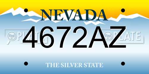 4672AZ Nevada License Plate