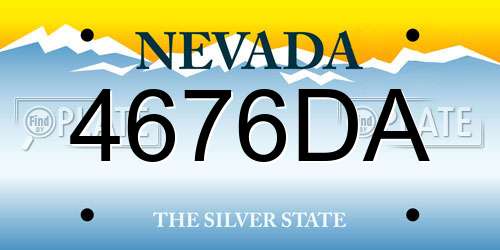 4676DA Nevada License Plate