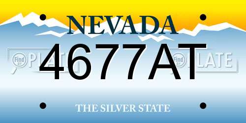 4677AT Nevada License Plate