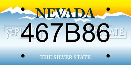 467B86 Nevada License Plate