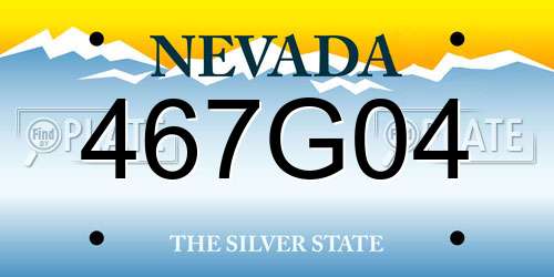 467G04 Nevada License Plate