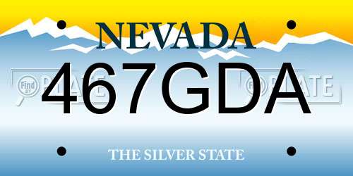467GDA Nevada License Plate