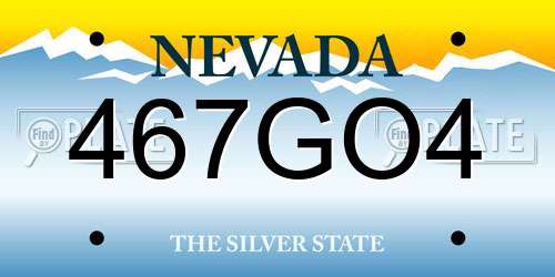 467GO4 Nevada License Plate