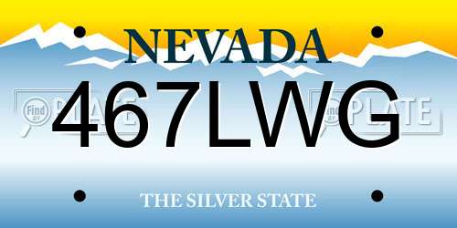 467LWG Nevada License Plate