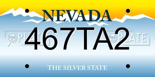 467TA2 Nevada License Plate