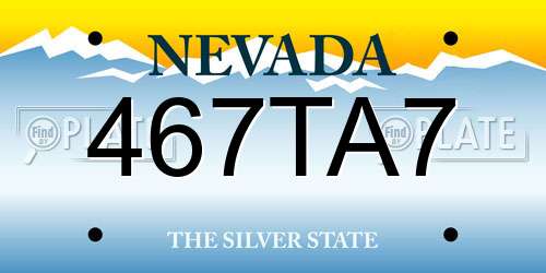467TA7 Nevada License Plate