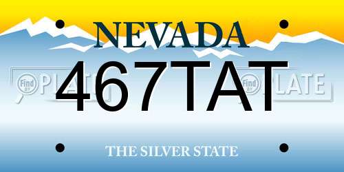 467TAT Nevada License Plate