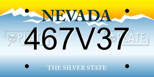 467V37 Nevada License Plate