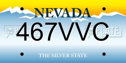 467VVC Nevada License Plate
