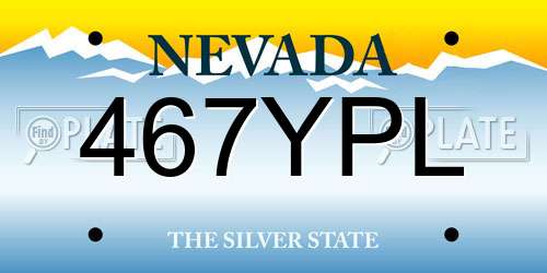 467YPL Nevada License Plate
