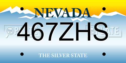 467ZHS Nevada License Plate