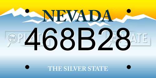 468B28 Nevada License Plate