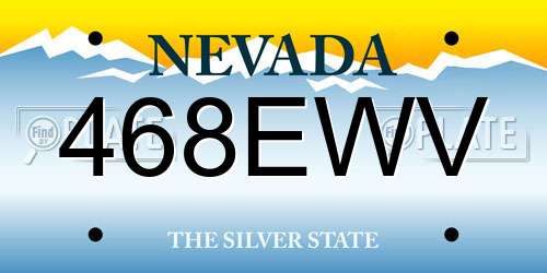 468EWV Nevada License Plate