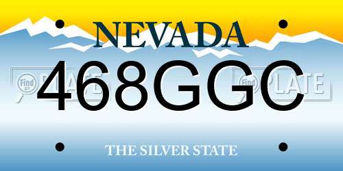 468GGC Nevada License Plate