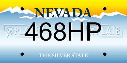 468HP Nevada License Plate