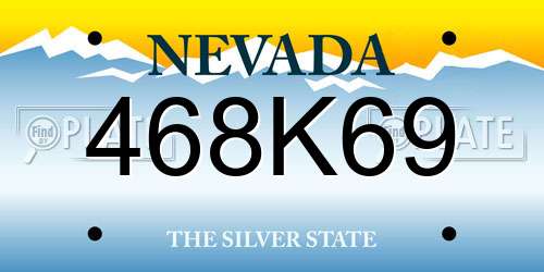 468K69 Nevada License Plate