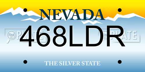 468LDR Nevada License Plate