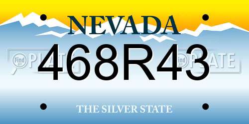 468R43 Nevada License Plate