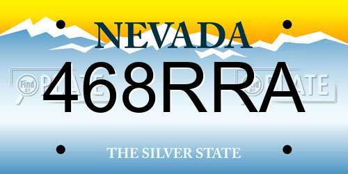 468RRA Nevada License Plate