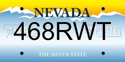 468RWT Nevada License Plate