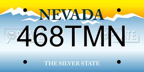 468TMN Nevada License Plate